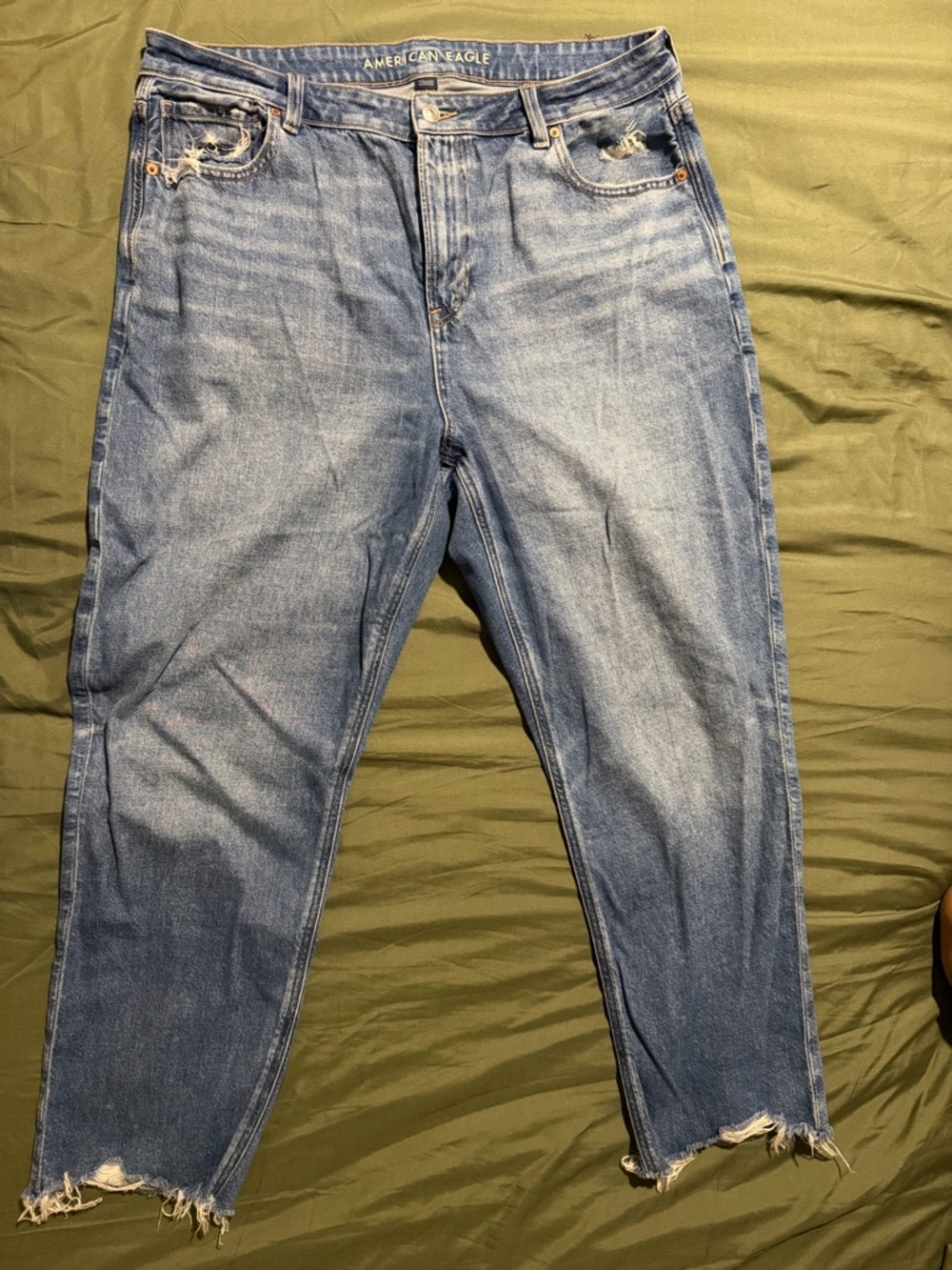 American Eagle Blue Denim Mom Jeans 16 Short